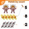 Match by count math game for kids on space theme