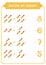 Match by count of Pencil, game for children. Vector