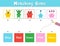 Match cute aliens by color. Educational game for school and preschool