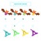 Match cute cartoon bats by color