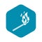 Match flame icon, simple style