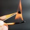 Match flame ignites synthetic tissue sample