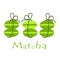 Match. Green macarons cookies from matches. Plant for cooking ingredients, baking and tea. Vector illustration