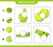 Match the halves. Match halves of Foam Finger, Whistle, Tennis Ball, and Sneaker. Educational children game, printable worksheet,