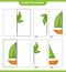 Match the halves. Match halves of Sailboat and Pinwheels. Educational children game, printable worksheet, vector illustration