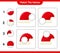 Match the halves. Match halves of Santa Hat. Educational children game