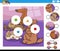 match pieces game with cartoon dogs animal characters