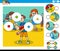 Match pieces game with cartoon pupils characters