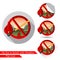 Match in red circle. Set of warning fire icons in flat style with different shadow