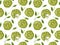 Matcha coookies seamless pattern. Homemade vegan japanese green tea cookies, baked pastries, tea leaves. Vector flat