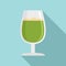 Matcha glass icon, flat style