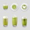 Matcha Glass Realistic Set