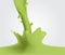 Matcha green Tea Flavored Milk splash with leaf vector