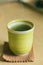 Matcha Japanese healthy drink. Hot Green tea drinking