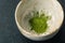 Matcha powder in chawan bowl.