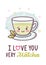 Matcha tea love kawaii card