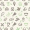 Matcha Tea Sign Seamless Pattern Background on a White. Vector