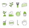 Matcha tea vector outline icons collection set. Japan traditional drink