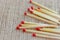 matches on a brown background