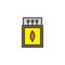 Matches and matchbox filled outline icon