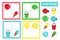 Matching children educational game. Match by color. Activity for kids and toddlers summer holidays theme