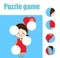 Matching children educational game. Match pieces and complete the picture. Puzzle kids activity.