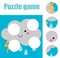 Matching children educational game. Match pieces and complete the picture. Puzzle kids activity. weather theme