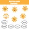 Matching children educational game, match sun and mood. Learning emotions and vocabulary theme