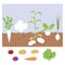 Matching children educational game with spring vegetables. Cut out shapes and match them with its shadows. Activity page