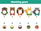 Matching educational game. match parts of animals. Activity page for kids, children, toddlers