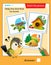 Matching game, education game for children. Puzzle for kids. Match the right object. Help the bird find its home