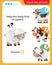 Matching game, education game for children. Puzzle for kids. Match the right object. Help the little sheep find its parent