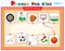 Matching game, education game for children. Puzzle for kids. Match the right object. Sports equipment. Darts, Golf, baseball,