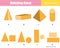 Matching game. Educational children activity. match 2d and 3d shapes
