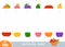 Matching game, educational game for children. Match the halves. Set of fruits