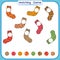 Matching game, Find missing part, Visual Educational Game for kids, worksheet