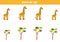 Matching game for preschool kids. Match cute giraffes and acacia trees by size