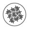 Matching, puzzle, solution icon. Gray vector sketch