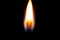 Matchstick flame with black background