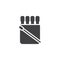 Matchstick and matchbox vector icon