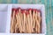 Matchsticks over wooden background