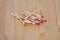 Matchsticks over wooden background