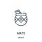 mate icon vector from mexico collection. Thin line mate outline icon vector illustration