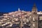 Matera ancient town i Sass night view, Unesco site landmark. Basilicata, Italy.