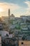 Matera city skyline, the ancient town of Matera at sunrise or sunset, Matera, Italy