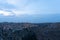 Matera, Italy 23 August 2019: Matera at the dusk with the first lights of the night