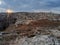 Matera - Panorama dal Belvedere di Murgia Timone al tramonto