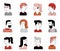 Material cartoon avatars, vector trendy characters collection
