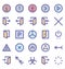 Material Design Isolated Vector Icon Pack that can easily modified or edit in any color any shape