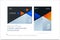 Material design template. Creative blue orange colourful abstract brochure set, annual report on black background